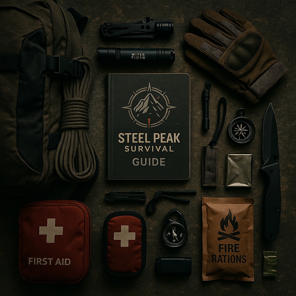 Steel Peak Survival Gear Flatlay